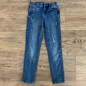 Justice Kids Girls Size 8 Skinny Jeans Mid-Rise Distressed Denim